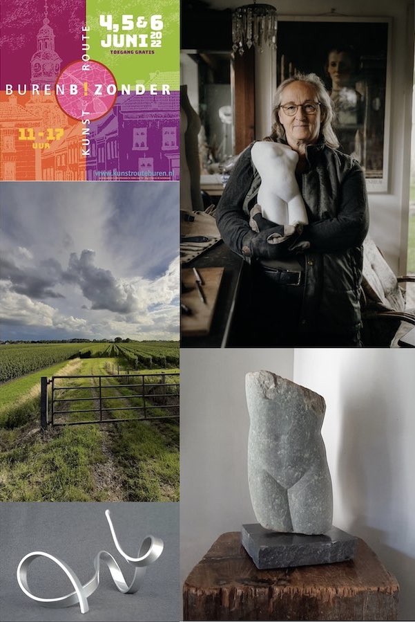 collage van kunstwerkwerken van Heleen van Rheenen en logo Buren B!zonder